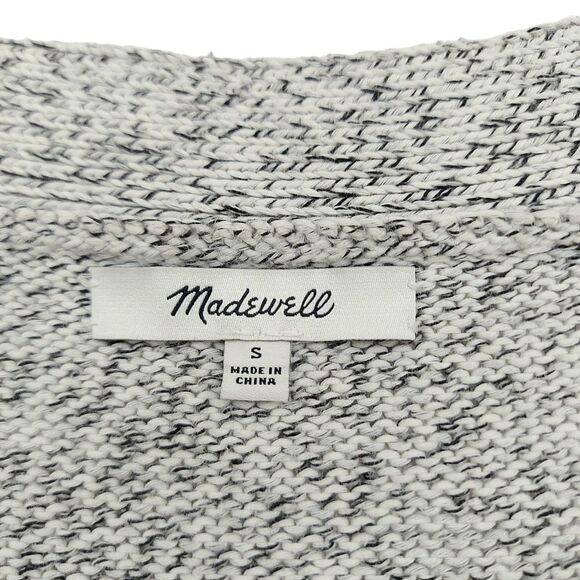 Madewell Open Cardigan Sweater Womens Small Gray Marled Long Sleeve 100% Cotton - Picture 9 of 13